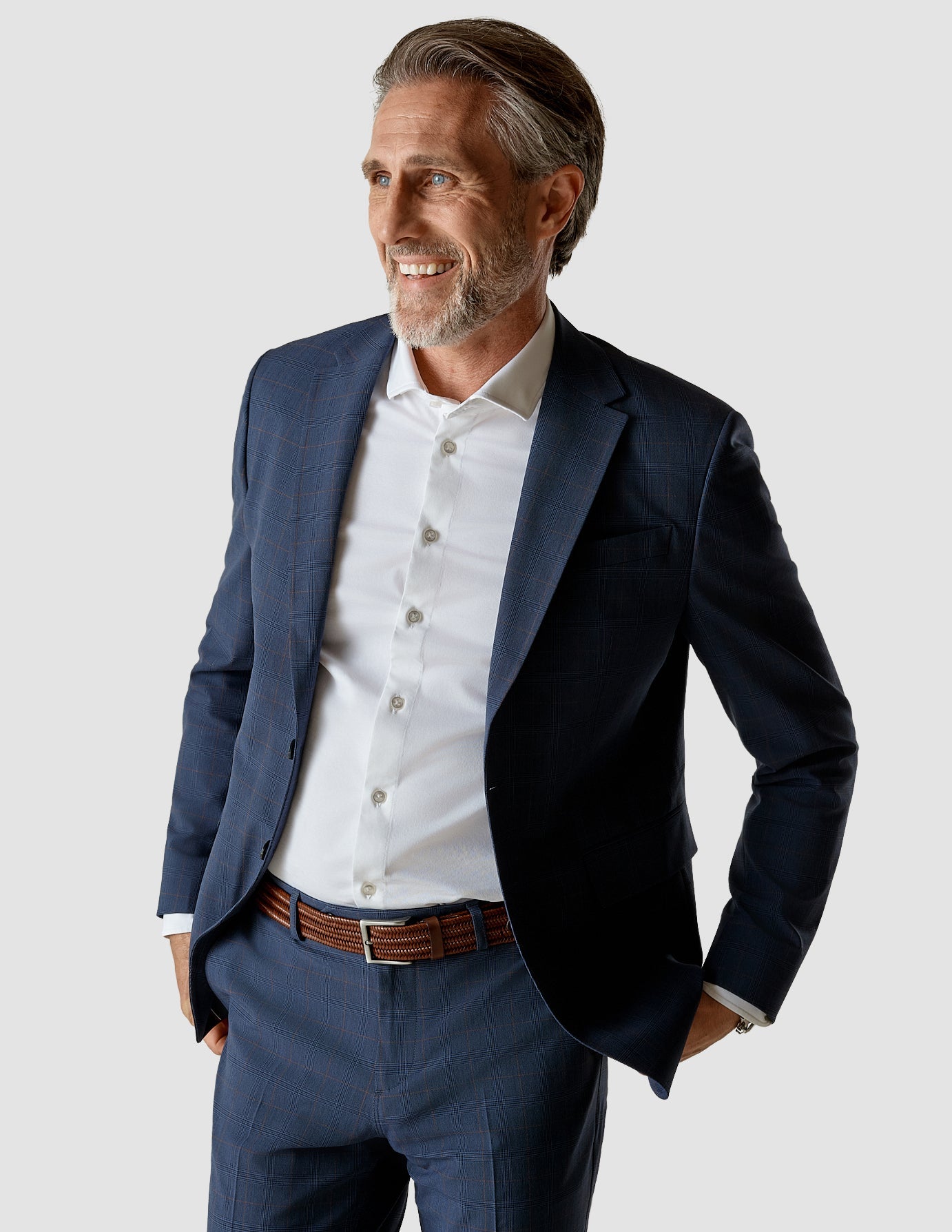 Essential Blazer Slim Royal Blue Check